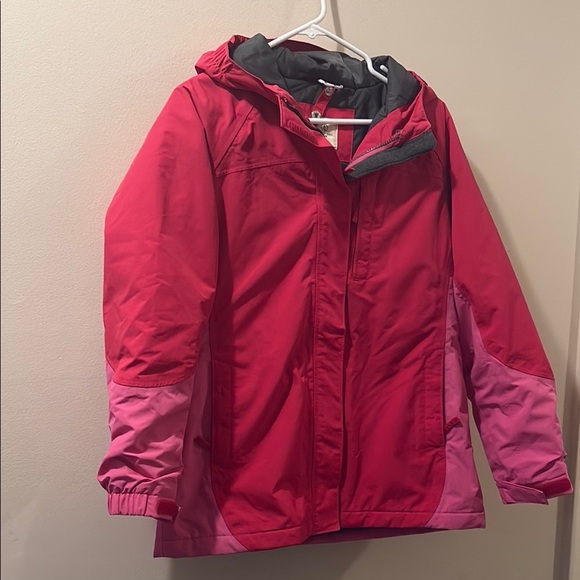 Lands' End Kids pink and Red and Gray Squall Jacket - size XL 16 - Picture 1 of 11